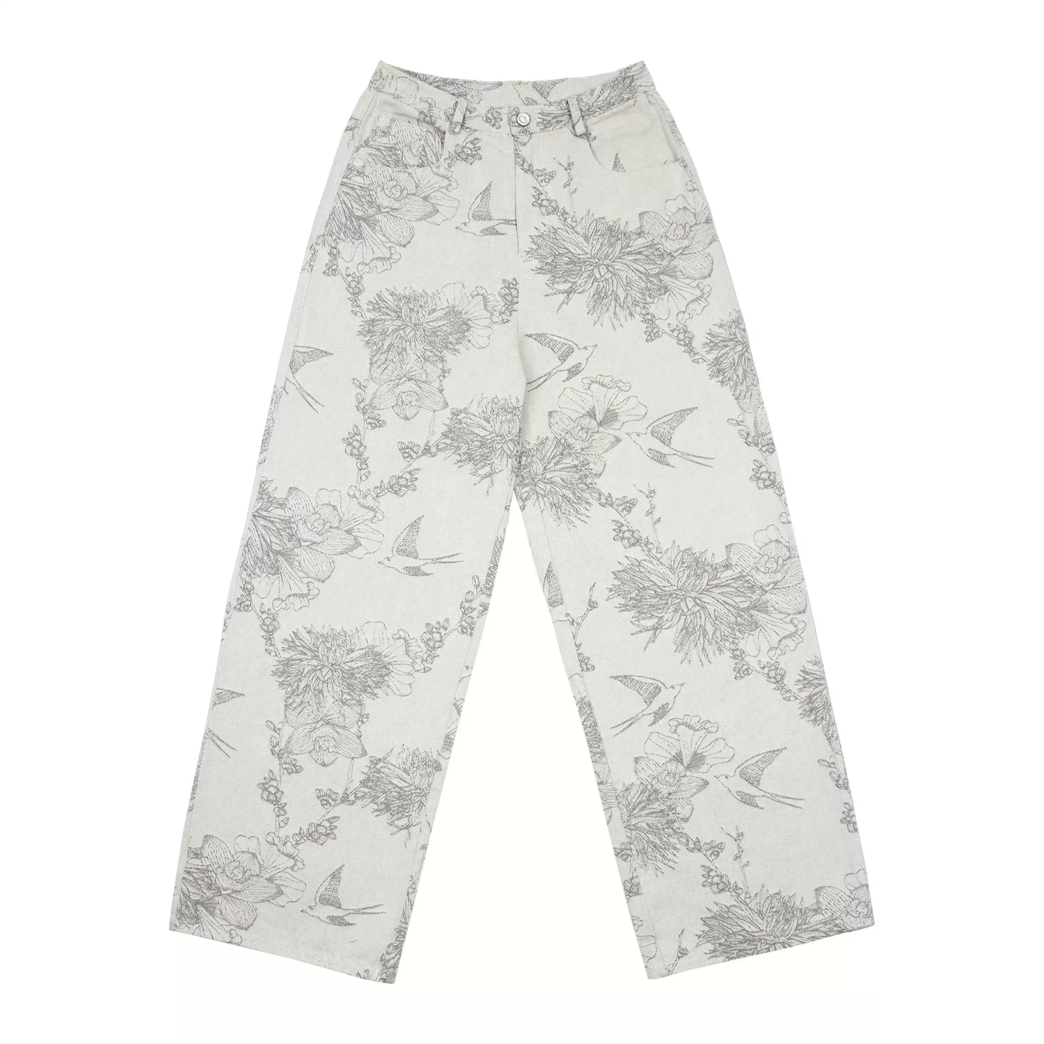oinimi_Distressed_Print_Denim_Wide_Leg_Trousers_Low_Waist_Straight_Cut_MISSTT