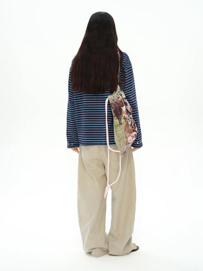 Cow Print Backpack In Lemon Yellow Cherry Pink