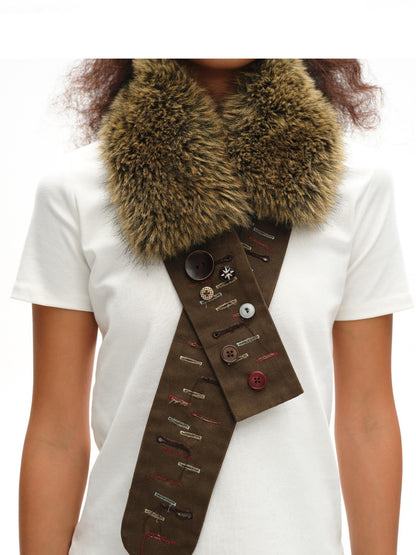 oinimi Dopamine Faux Fur Belt Baguette Scarf Multi Way Wrap
