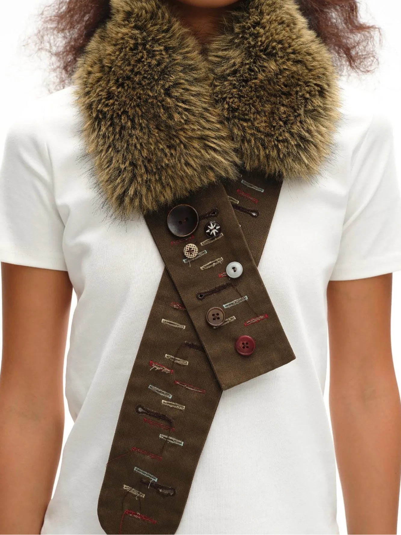 Faux Fur Belt Baguette Scarf Multi Way Wrap