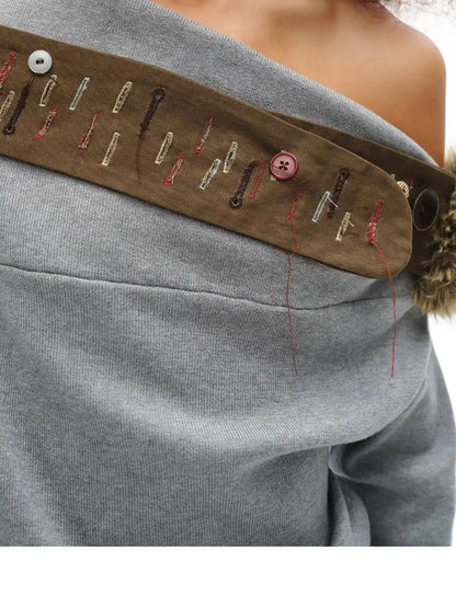 Faux Fur Belt Baguette Scarf Multi Way Wrap