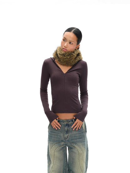 oinimi Dopamine Faux Fur Belt Baguette Scarf Multi Way Wrap