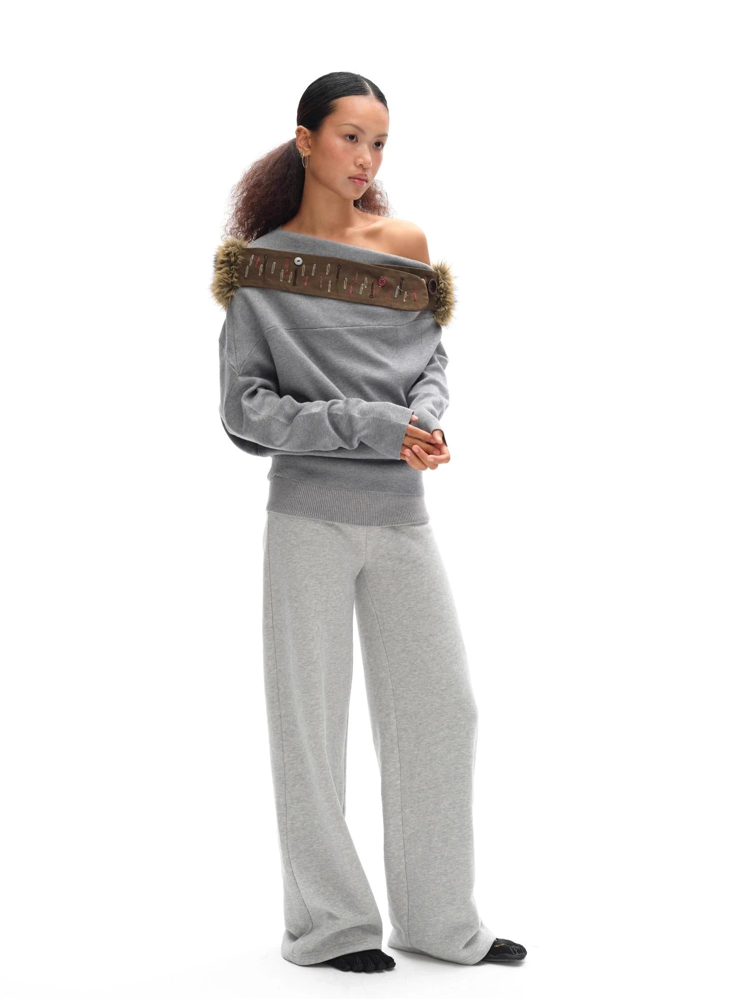 Faux Fur Belt Baguette Scarf Multi Way Wrap