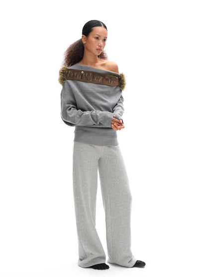 Faux Fur Belt Baguette Scarf Multi Way Wrap