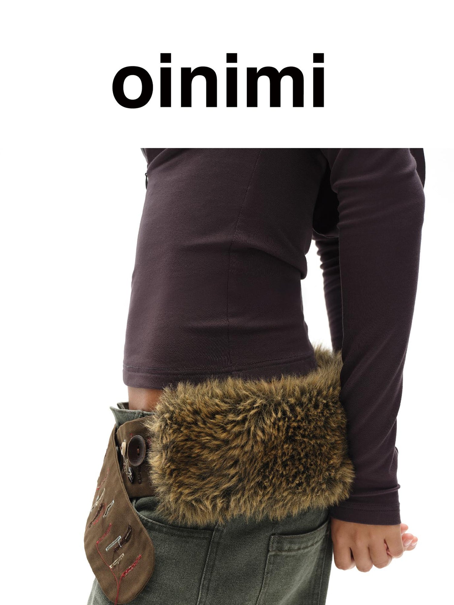 oinimi Dopamine Faux Fur Belt Baguette Scarf Multi Way Wrap