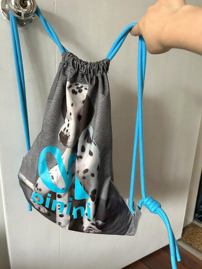 oinimi Double Sided Printed Backpack With Spotted Puppy Pattern