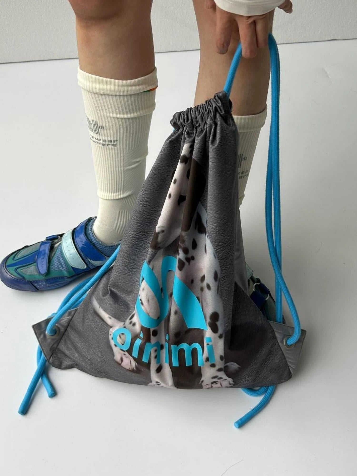 Double Sided Printed Backpack With Spotted Puppy Pattern