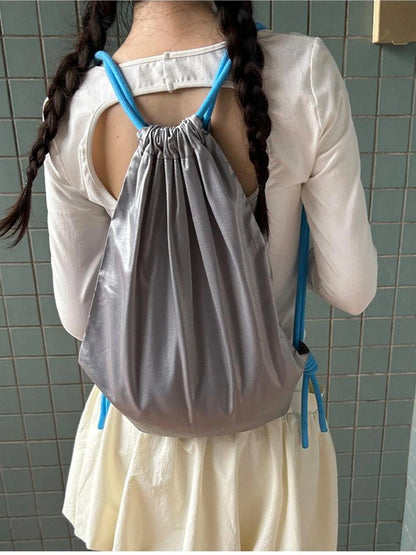 Double Sided Printed Backpack With Spotted Puppy Pattern