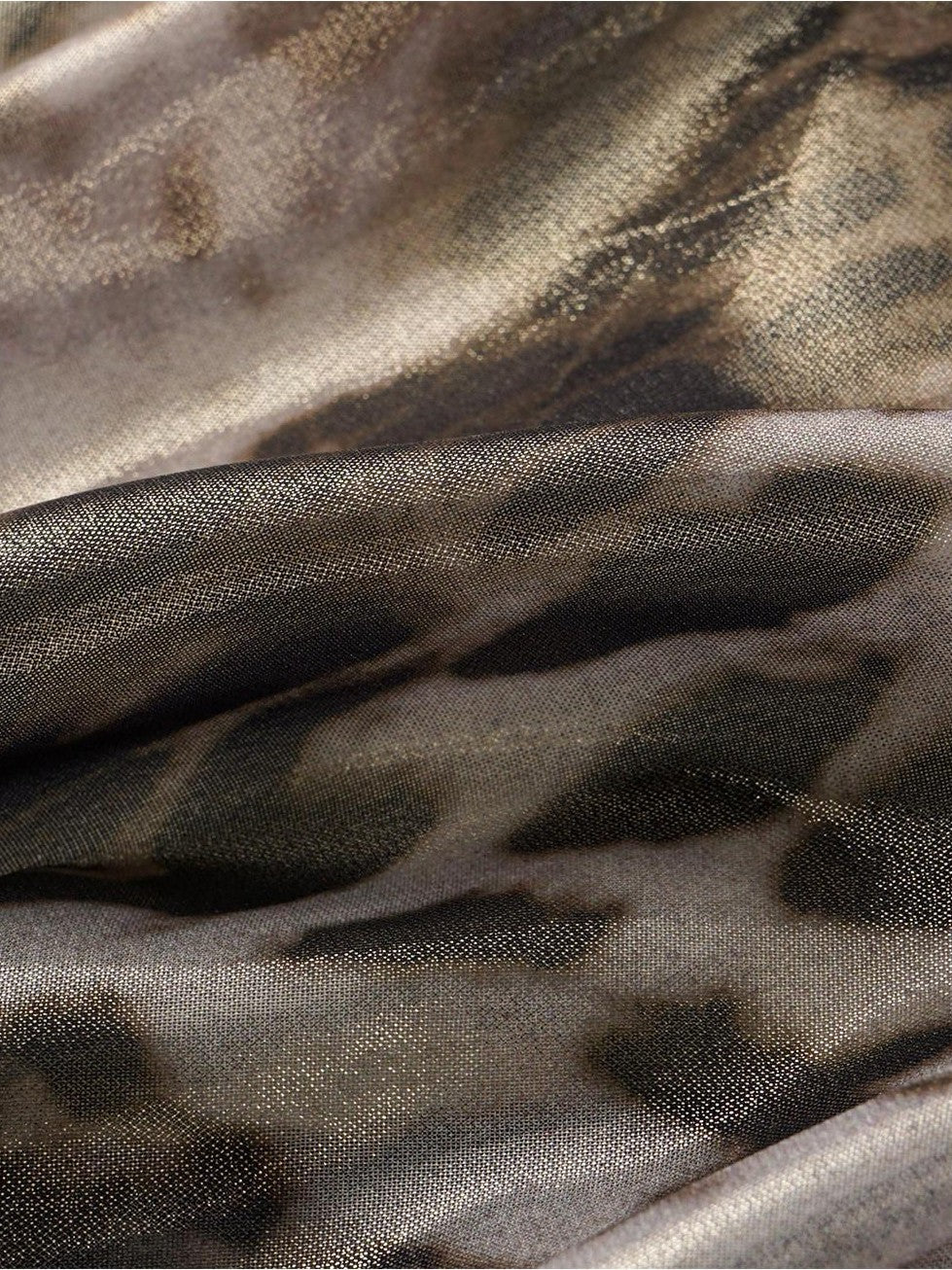 oinimi Dusty Pink Metallic Leopard Asymmetric Fishtail Women&