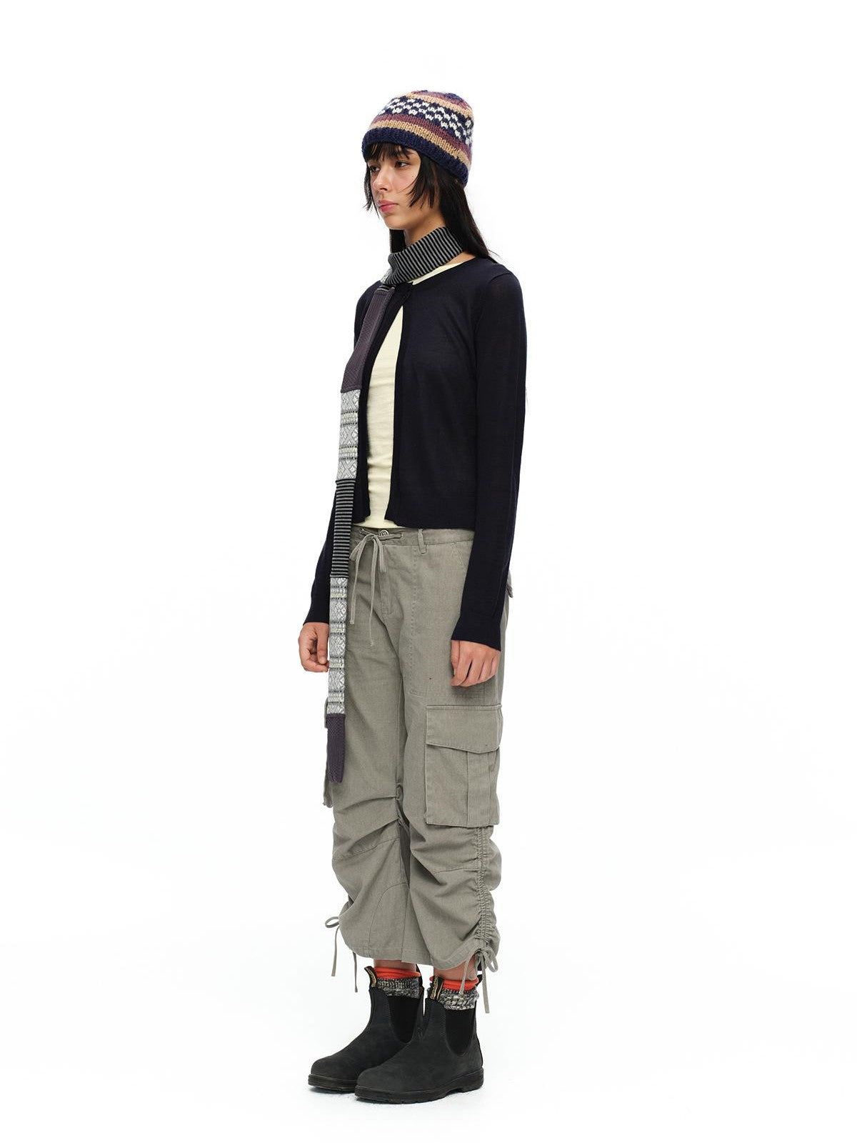 oinimi Fair Isle Spliced Knit Narrow Women&