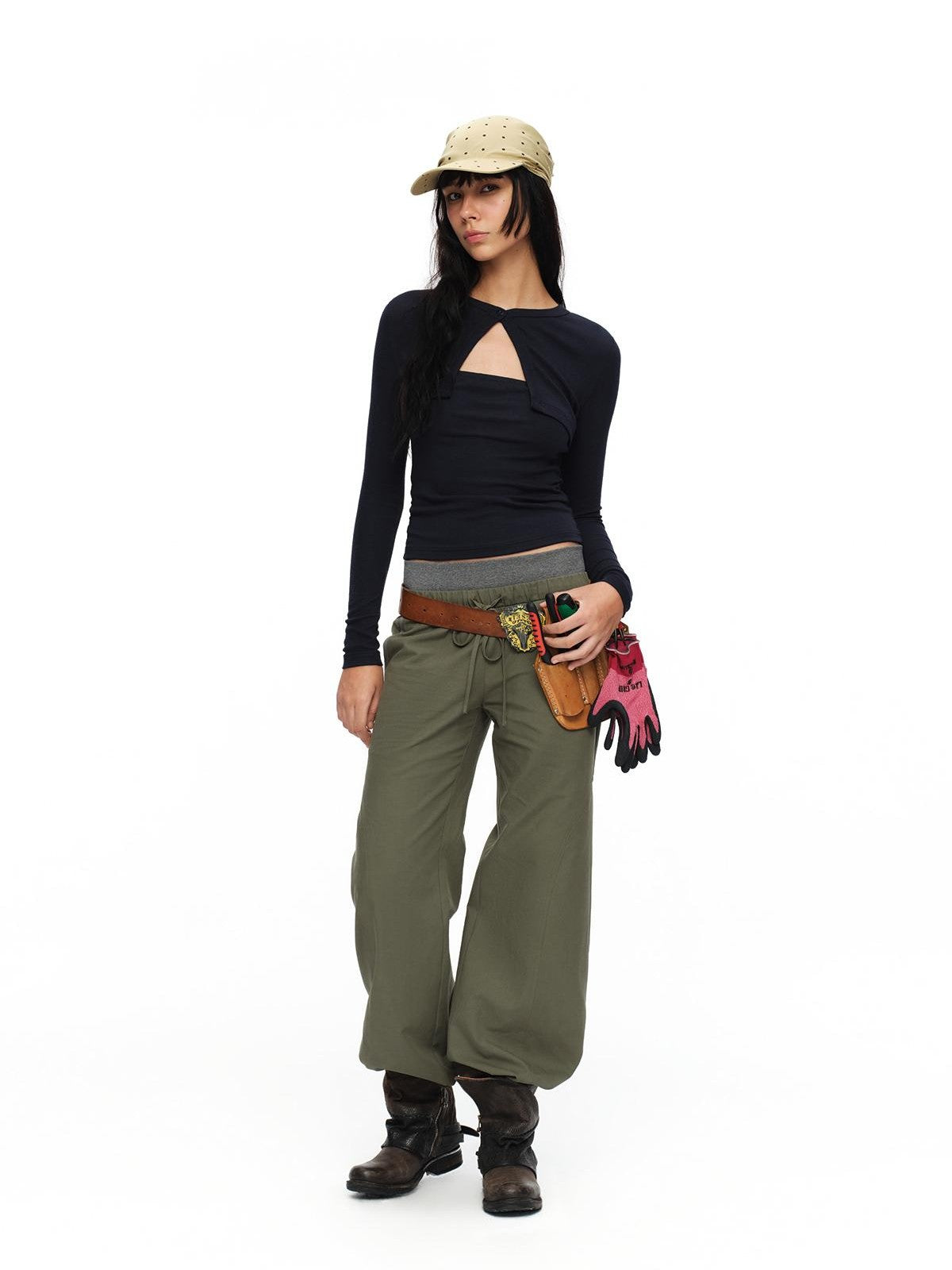 oinimi Faux Layered Slim Fit French Knit Women&