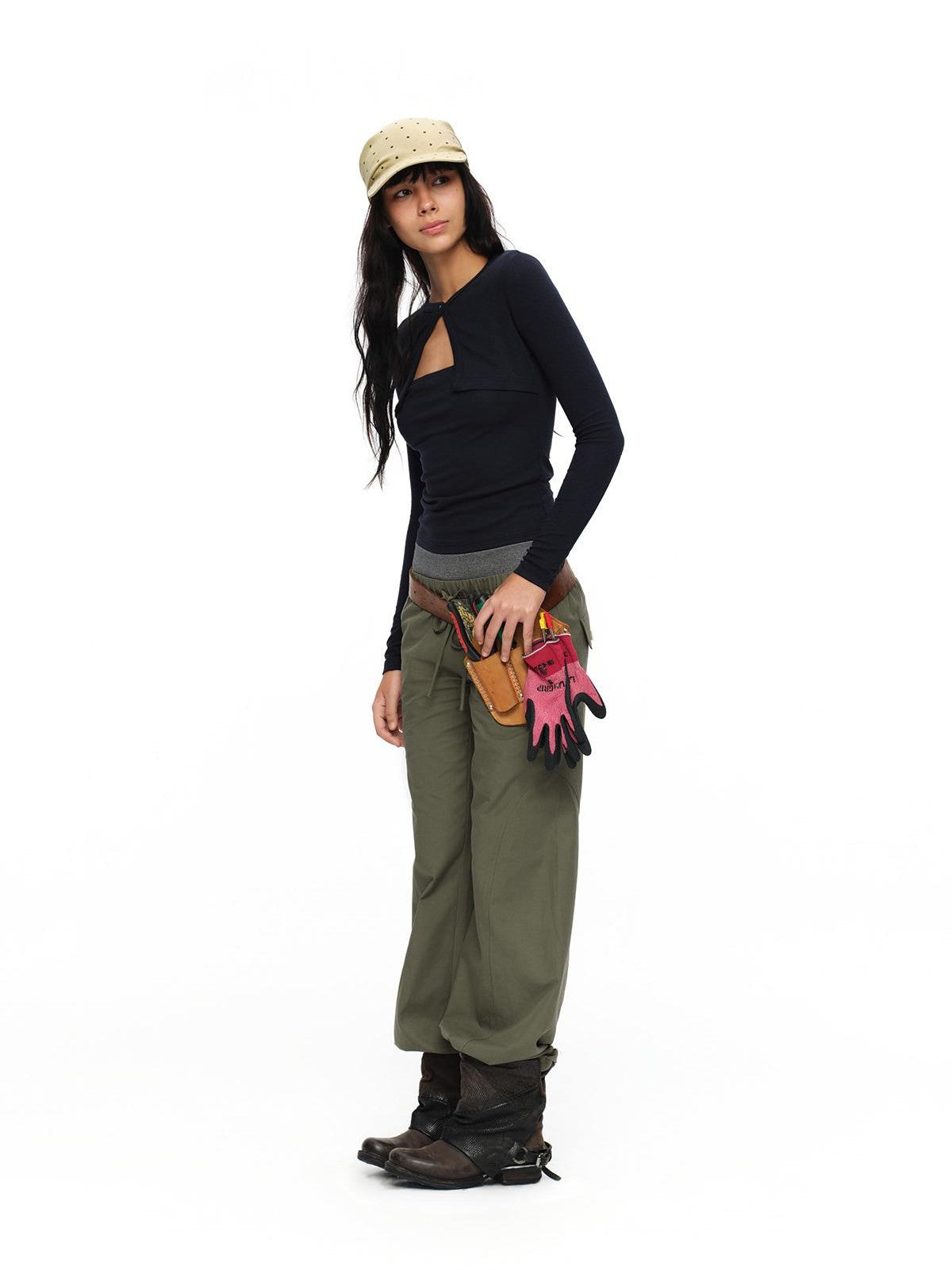oinimi Faux Layered Slim Fit French Knit Women&