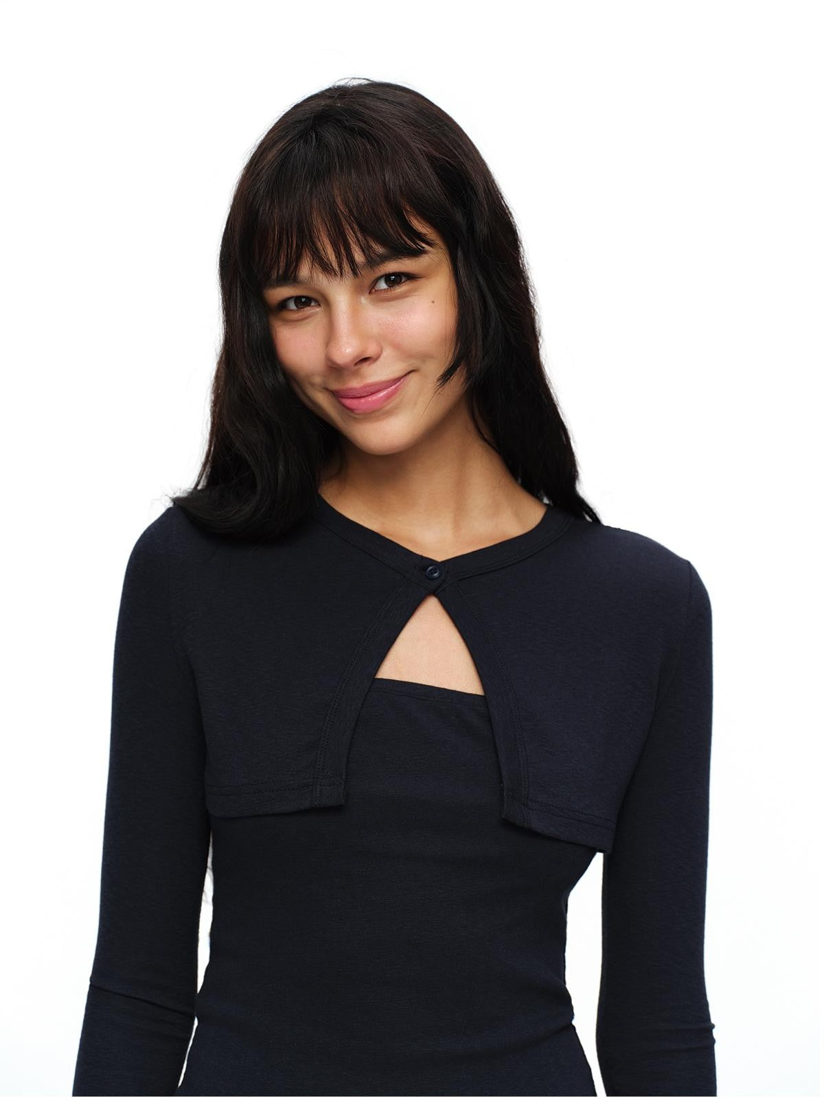 oinimi Faux Layered Slim Fit French Knit Women&