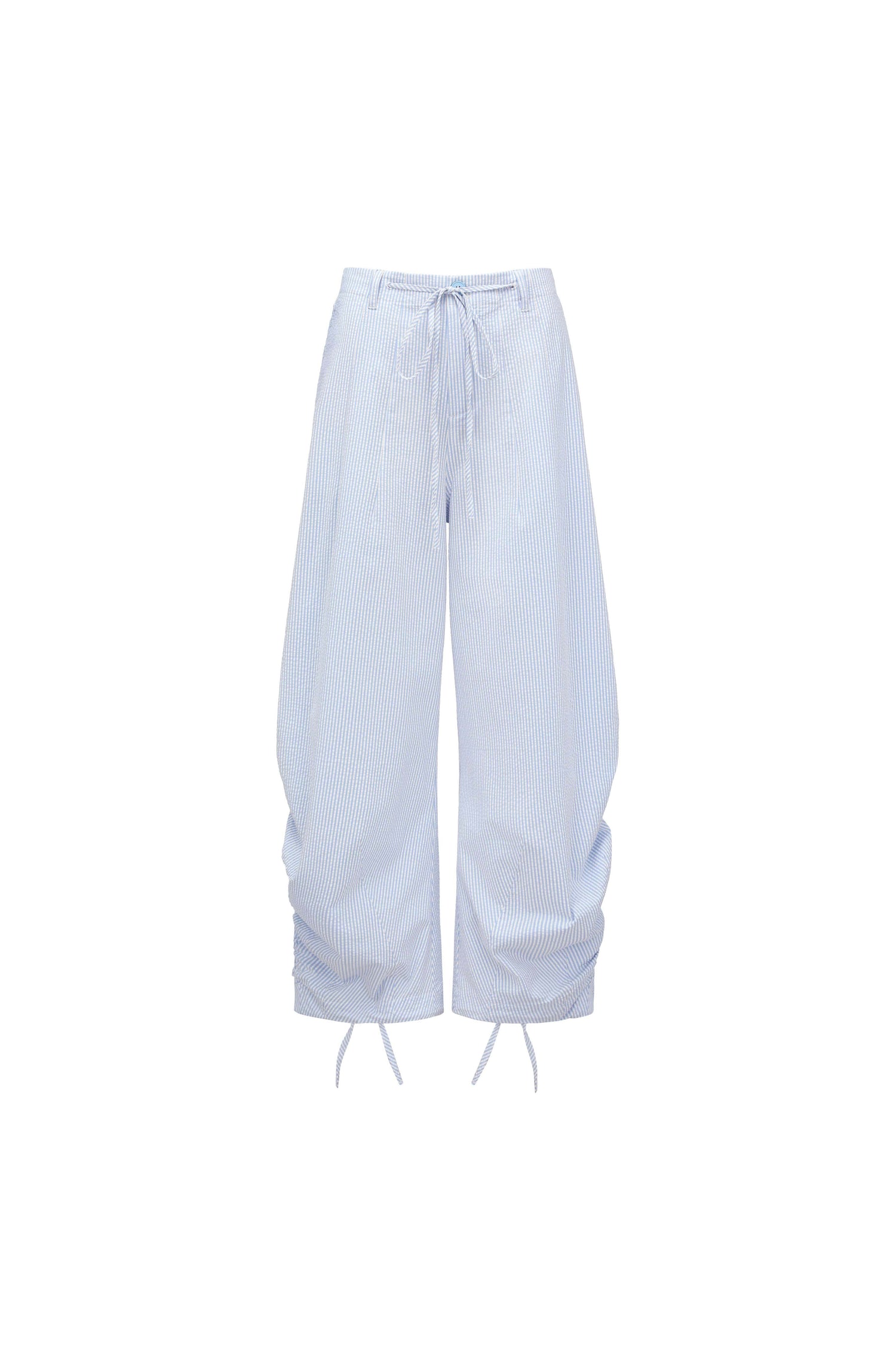 oinimi_Fine_Blue_Striped_Drawstring_Antiwrinkle_Women&