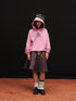 oinimi Fleece Lined 100 Percent Cotton Loose Hooded Pullover Rose Pink Hoodies