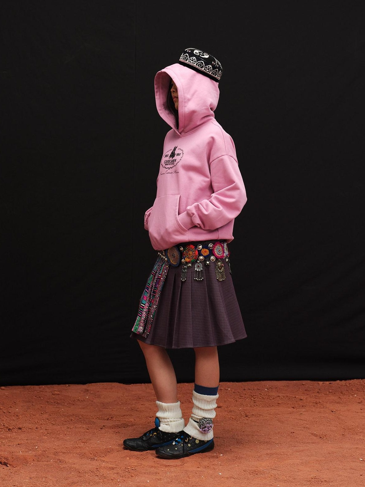 oinimi Fleece Lined 100 Percent Cotton Loose Hooded Pullover Rose Pink Hoodies