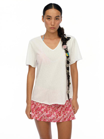 oinimi Floral Cotton Mini Skirt with Built In Shorts