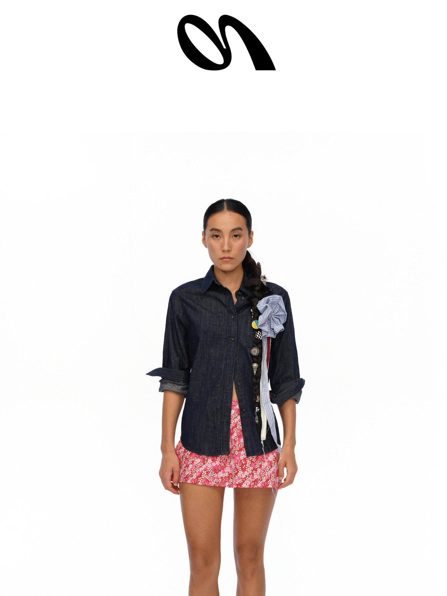 oinimi Floral Cotton Mini Skirt with Built In Shorts