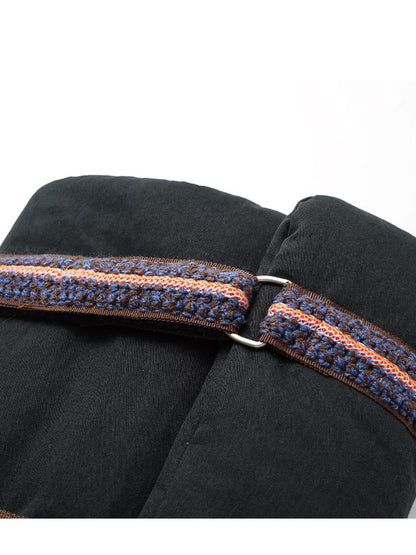 oinimi Fluffy Quilted Leg Warmers With Jacquard Ties For Layering