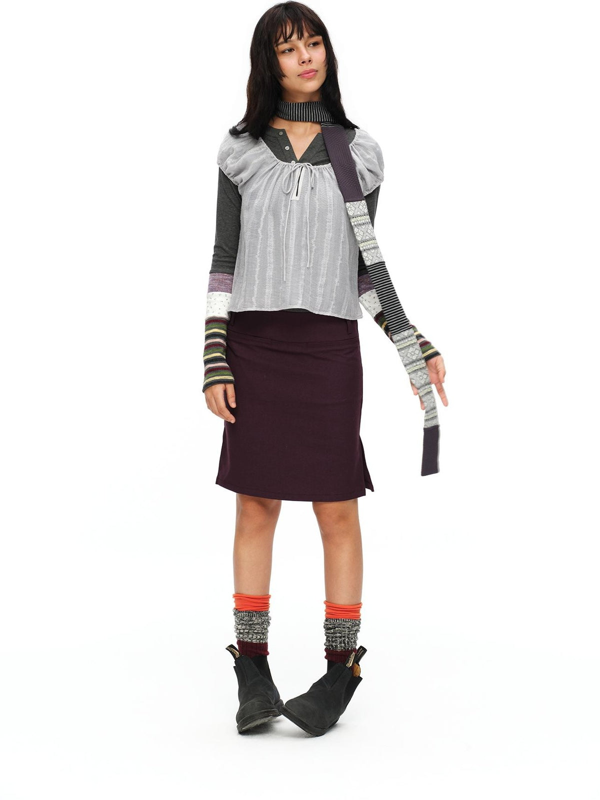 oinimi Forest Puff Sleeve Drawstring Square Neck Women&