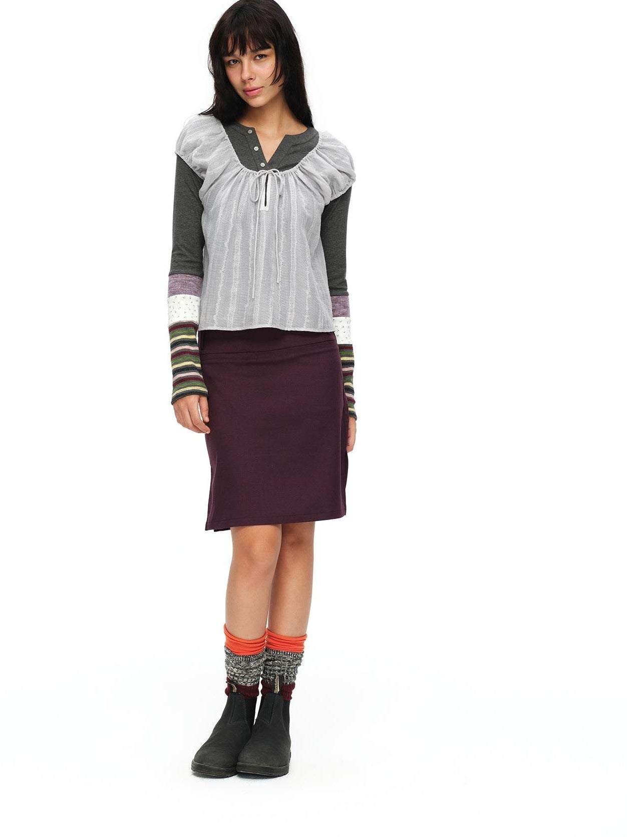 oinimi Forest Puff Sleeve Drawstring Square Neck Women&