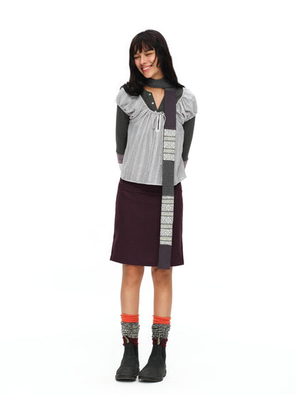 oinimi Forest Puff Sleeve Drawstring Square Neck Women&