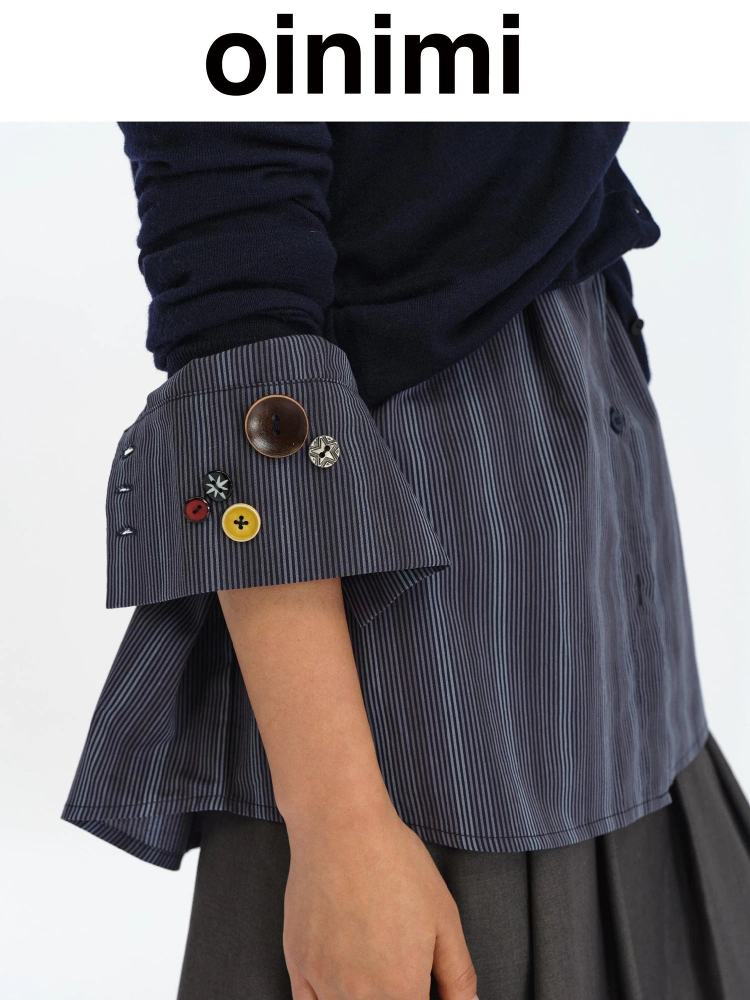 Fun Striped Button Down Shirt With Multiple Buttons