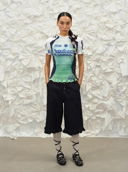 oinimi Gradient Ruched Retro Sport Print Drawstring Women&