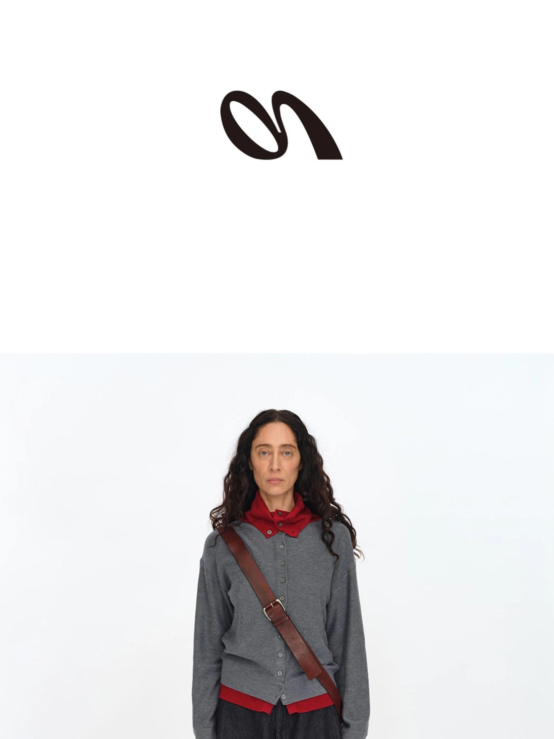 Gray Red Layered Collar Knit Cardigan