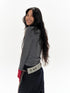 oinimi Green Star Contrast Belt With Lotus Buttons