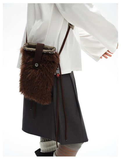 oinimi Handcrafted Fringed Crossbody Fluffy Bag