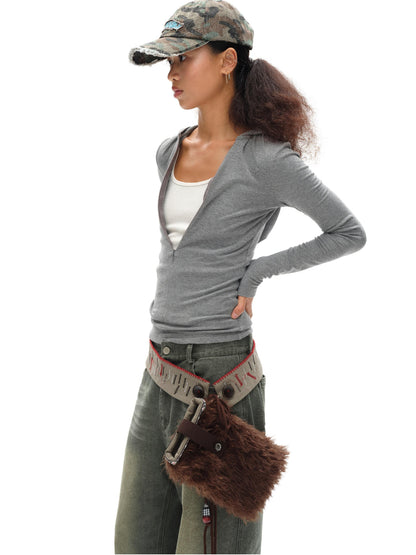 oinimi Handcrafted Fringed Crossbody Fluffy Bag