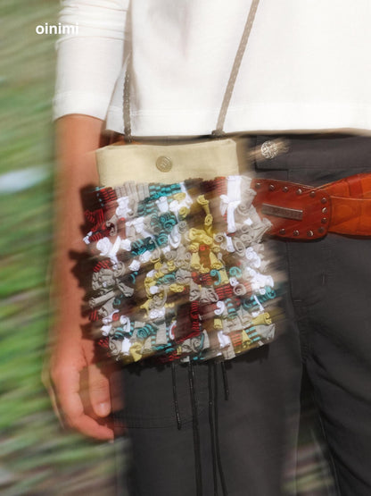oinimi Handmade 3d Woven Color Block Crossbody Women&