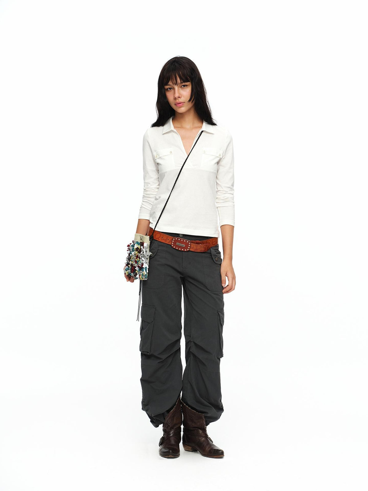 oinimi Handmade 3d Woven Color Block Crossbody Women&