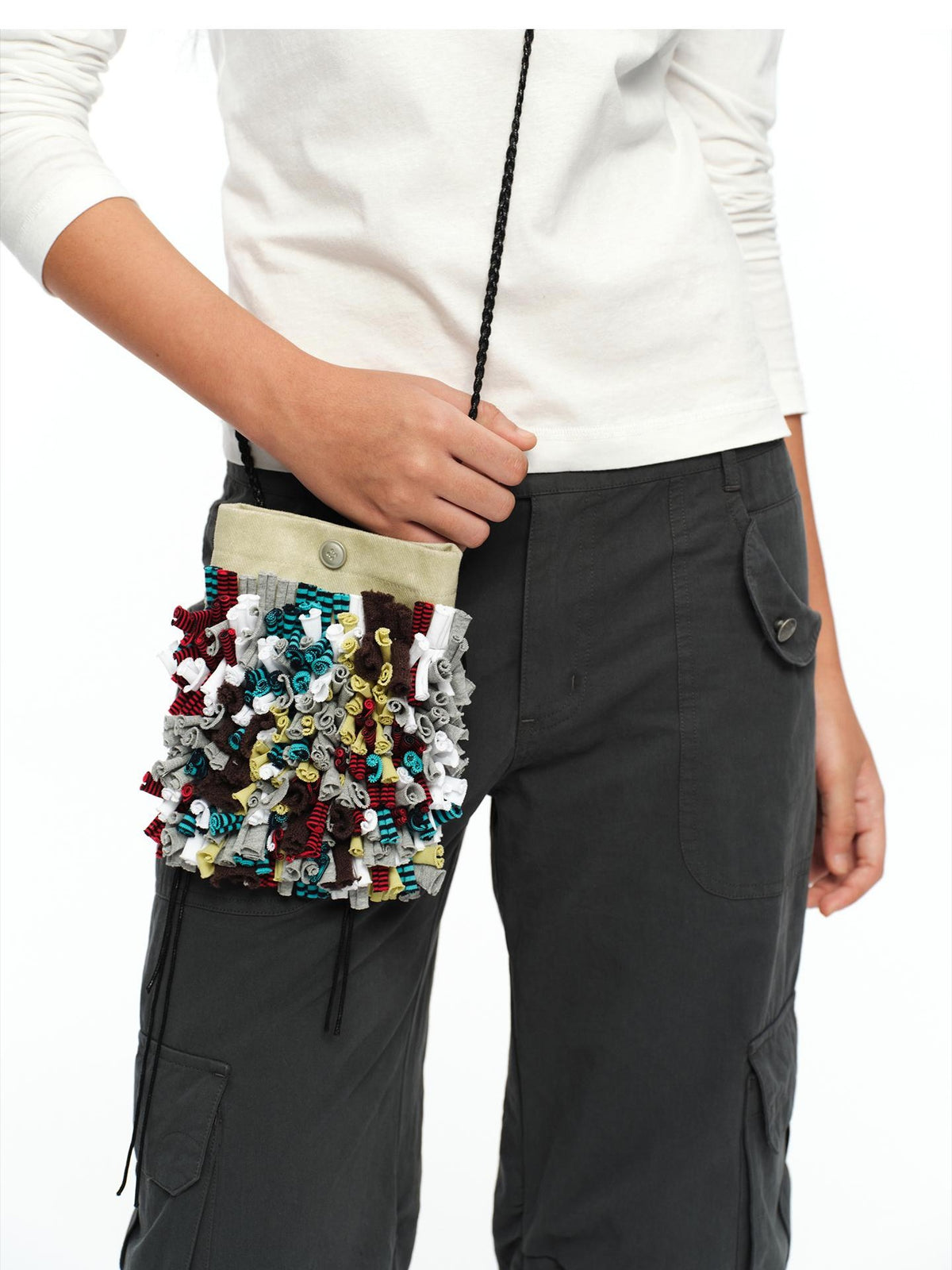 oinimi Handmade 3d Woven Color Block Crossbody Women&