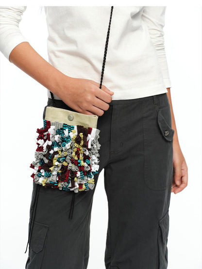 oinimi Handmade 3d Woven Color Block Crossbody Women&