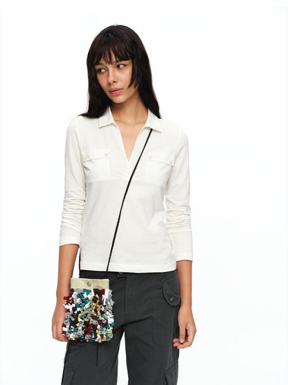 oinimi Handmade 3d Woven Color Block Crossbody Women&