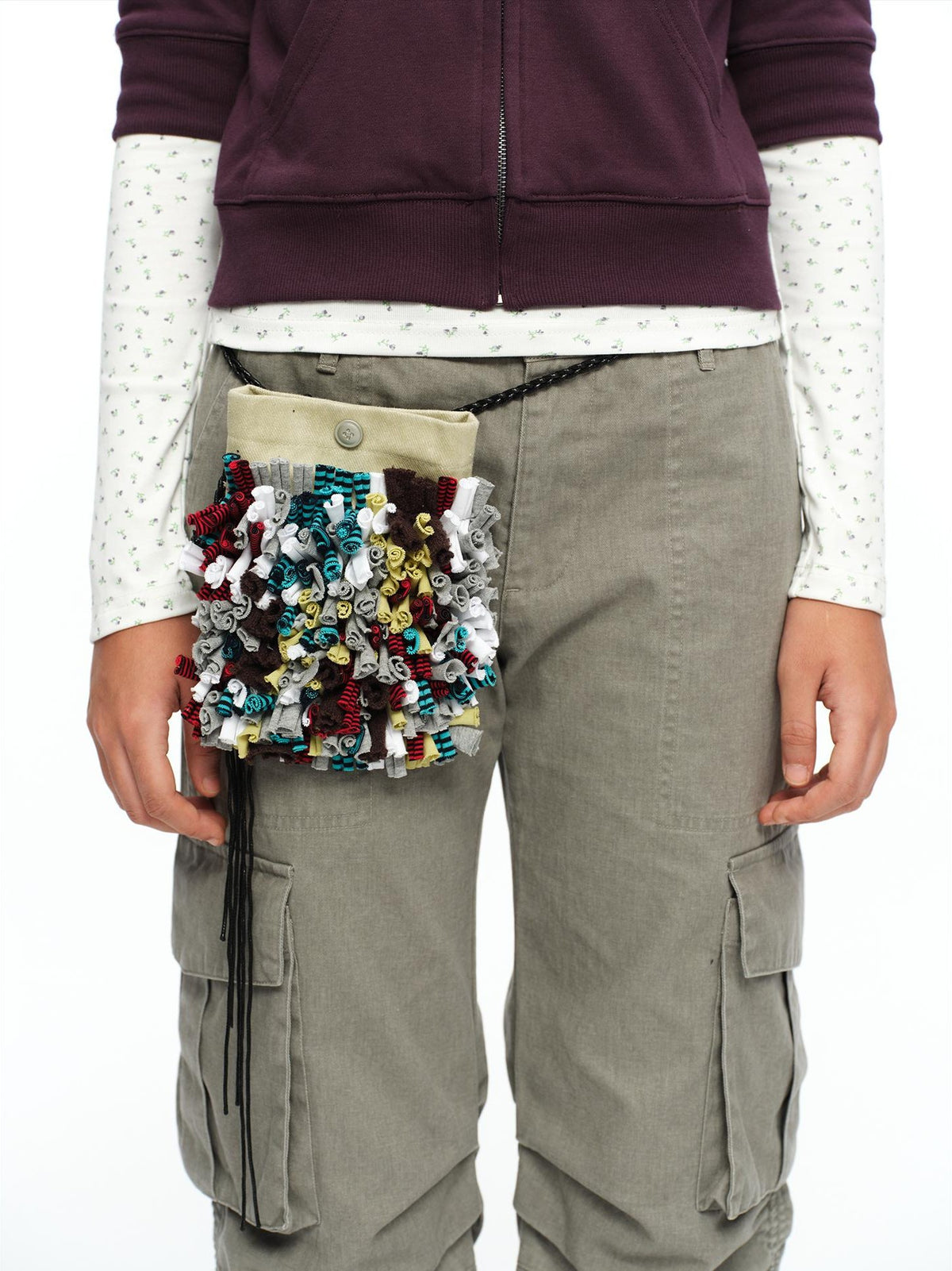 oinimi Handmade 3d Woven Color Block Crossbody Women&