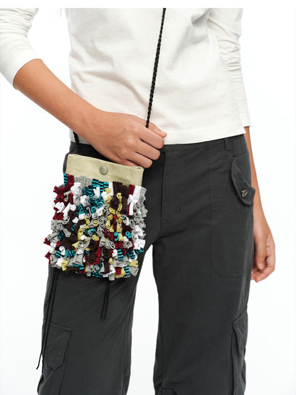 oinimi Handmade 3d Woven Color Block Crossbody Women&