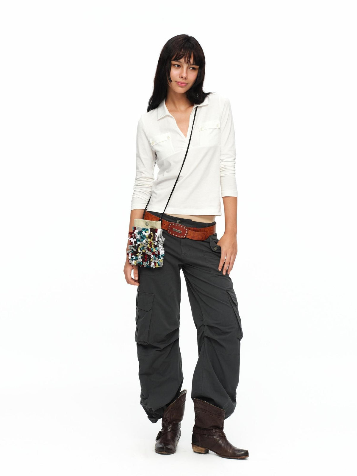 oinimi Handmade 3d Woven Color Block Crossbody Women&