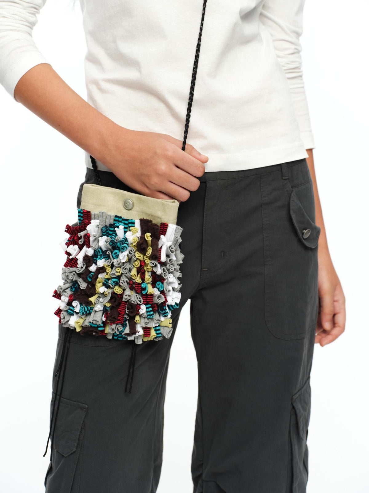 oinimi Handmade 3d Woven Color Block Crossbody Women&