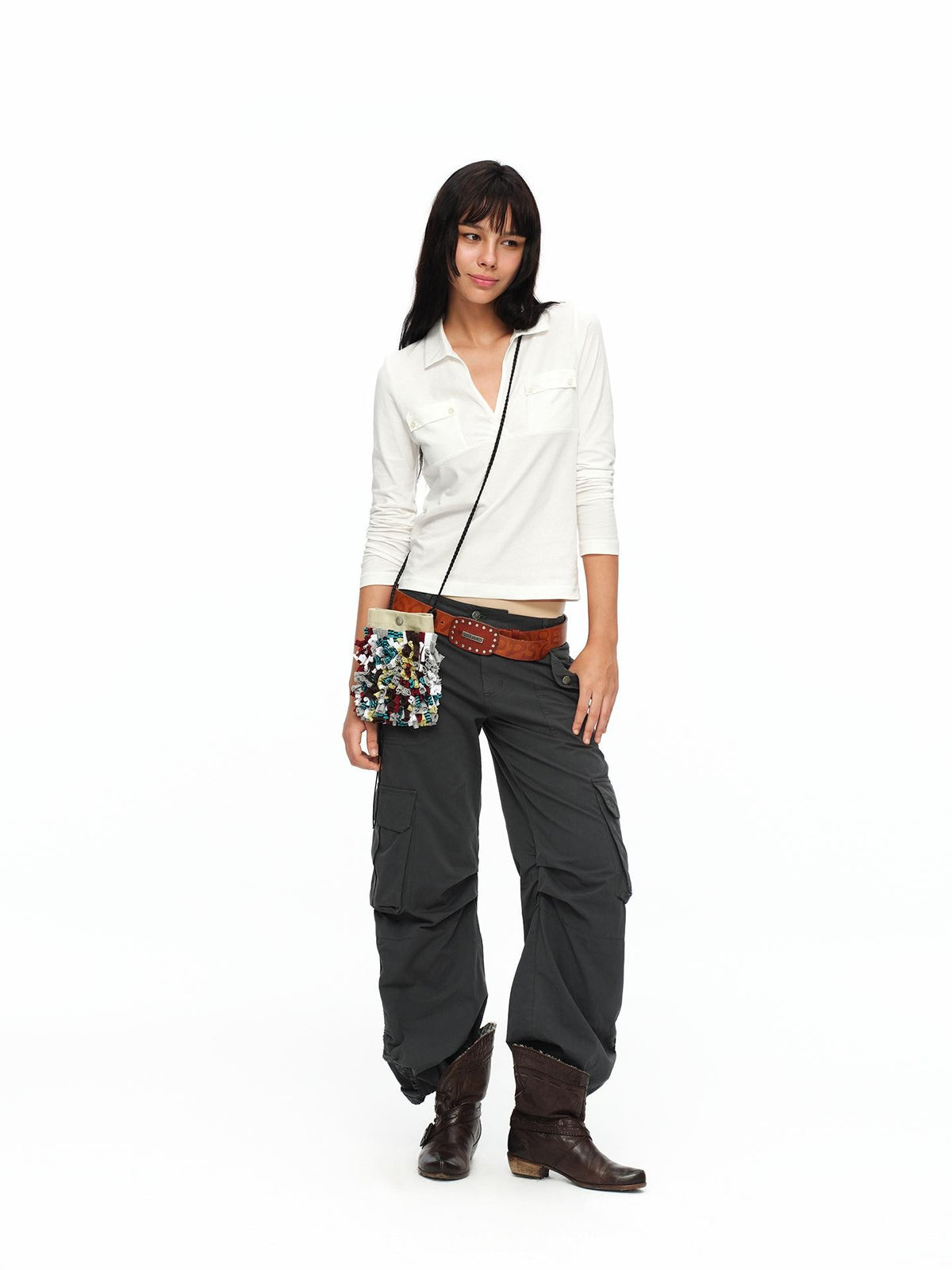 oinimi Handmade 3d Woven Color Block Crossbody Women&