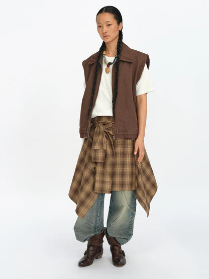 Handmade Patchwork Wood Heart Pendant Adjustable Necklace