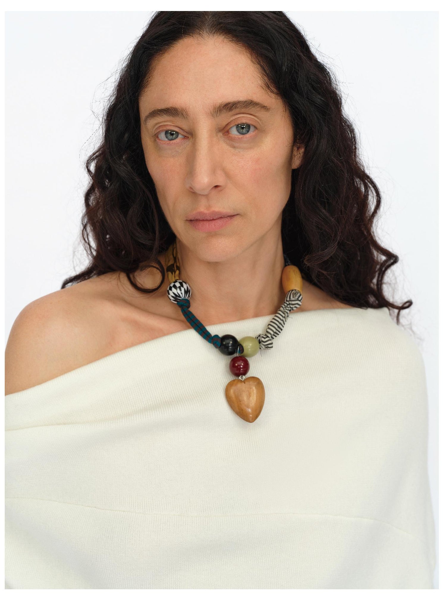 oinimi Handmade Patchwork Wood Heart Pendant Adjustable Necklace