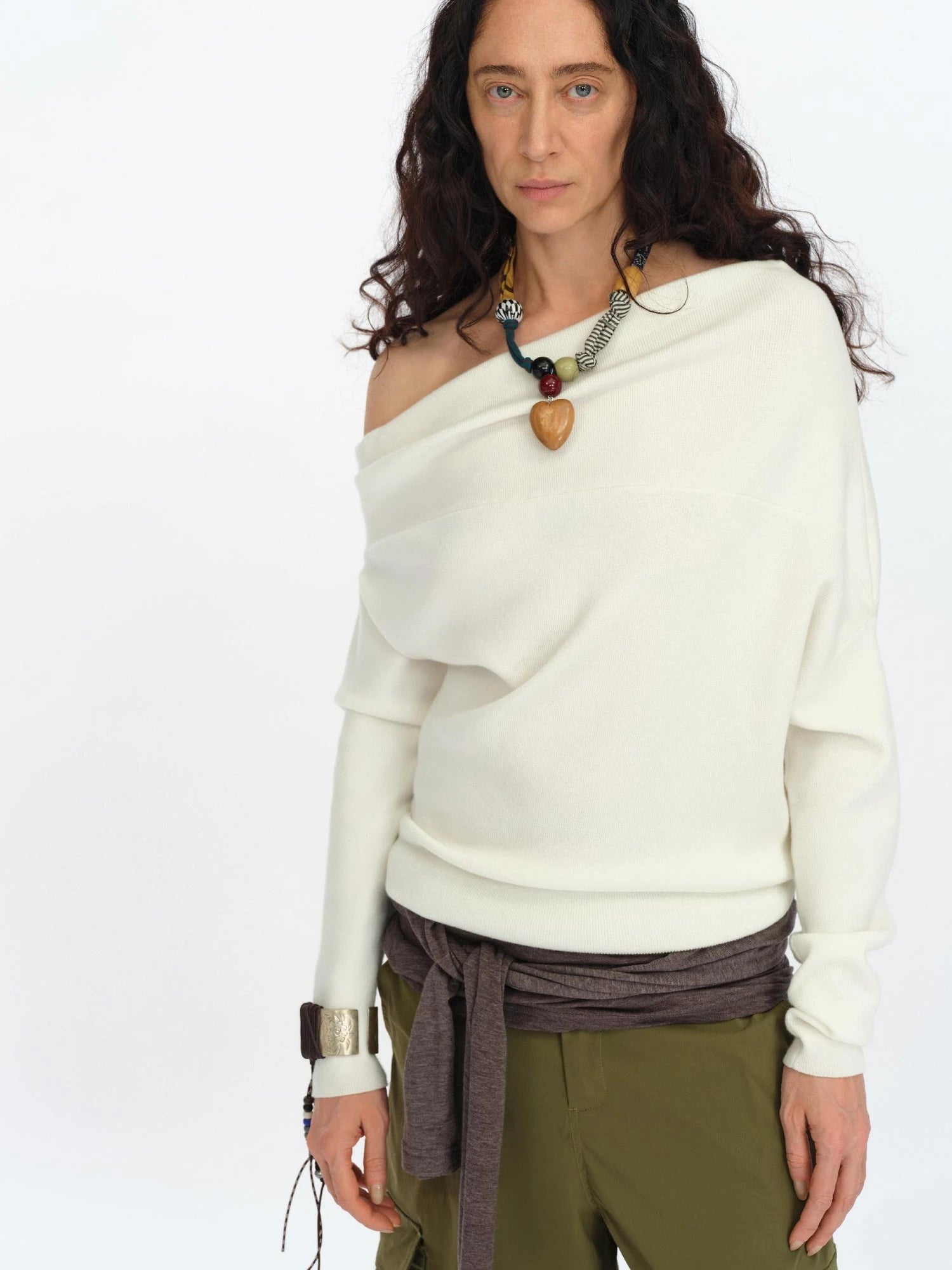 Handmade Patchwork Wood Heart Pendant Adjustable Necklace