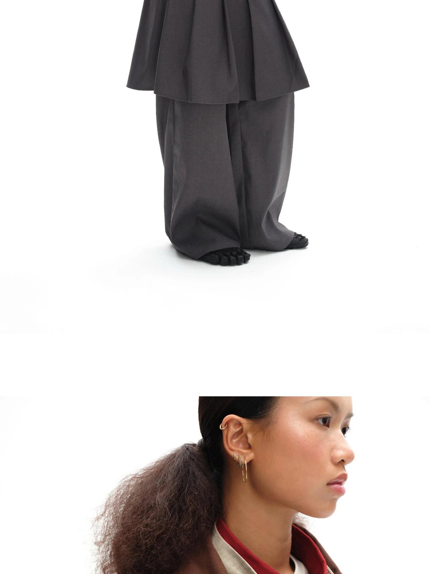 Harrington Jacket With Detachable Fur Collar And Multi Placket