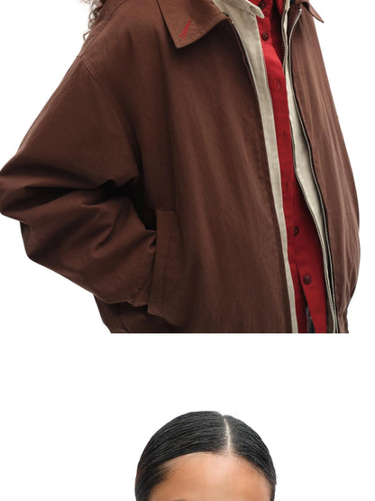 Harrington Jacket With Detachable Fur Collar And Multi Placket