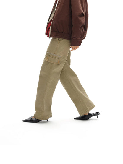 Harrington Jacket With Detachable Fur Collar And Multi Placket