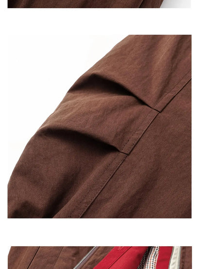 Harrington Jacket With Detachable Fur Collar And Multi Placket