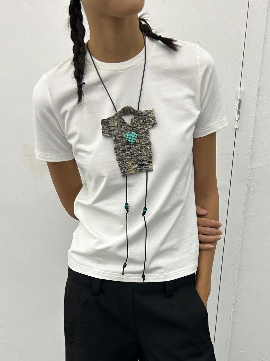oinimi Heartfelt Beaded Sweater Chain Necklace